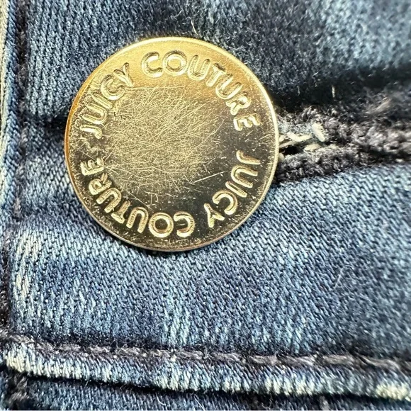 Juicy Couture Y2K Los Angeles California Dark Blue Distressed Skinny Jeans - Picture 12 of 13